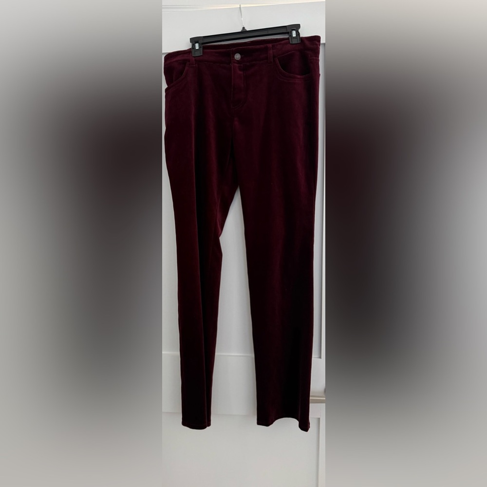 Patrick Mendes France burgundy velour pants